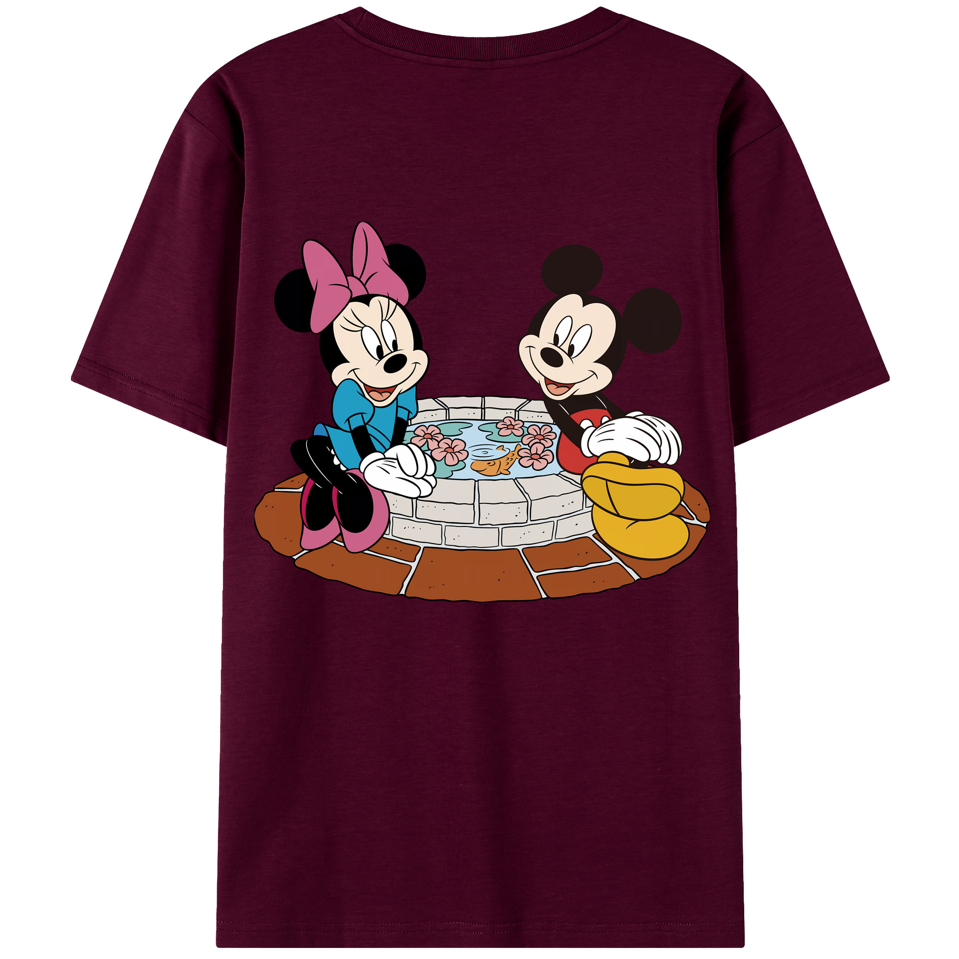 ミッキーマウス Mickey Mouse レディース半袖Tシャツ(バックプリント)